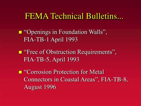 fmb technical bulletin|fema tb 1.